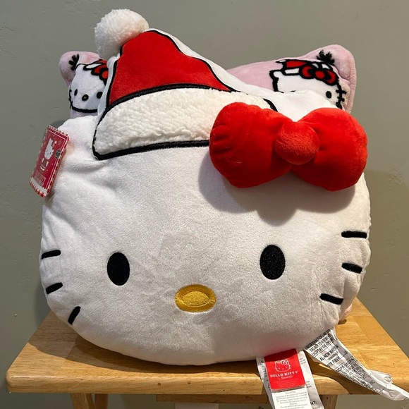 HELLO KITTY AND FRIENDS 2pk Plush Christmas Themed Pillows Made By Sanrio. NWTS - Picture 1 of 10